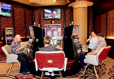 Patrons on hand for grand opening of 'High-Limit' room at the Tachi Palace Casino Resort Patrons check out the new "High Limit" room.